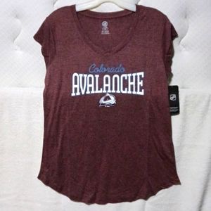Women's Colorado Avalanche Small short sleeve V-neck T-shirt Purple NHL NWT